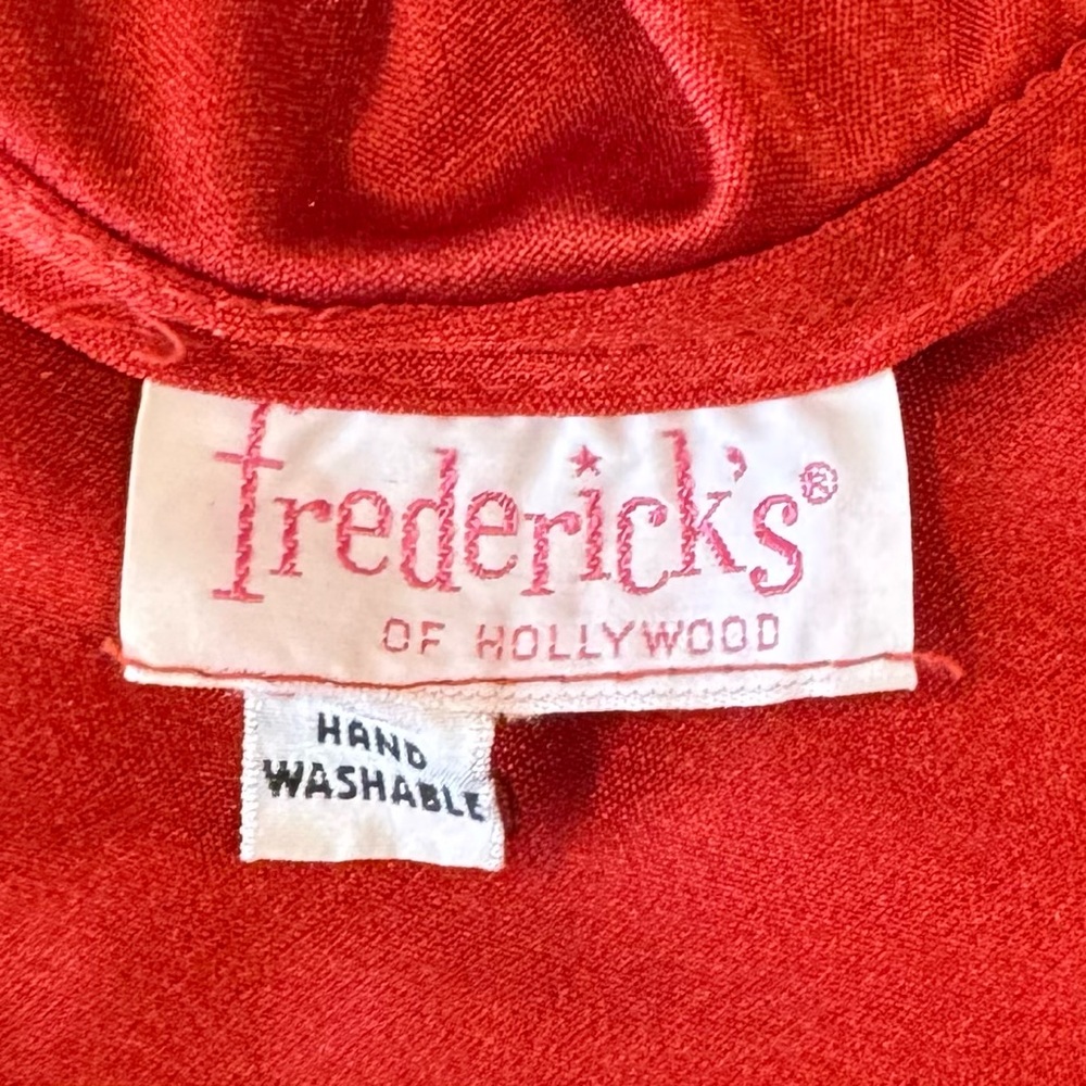🌺SOLD🌺 Frederick’s of Hollywood Silky Satin Rust Column Maxi Gown Vintage Dress - Picture 4 of 11